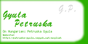 gyula petruska business card